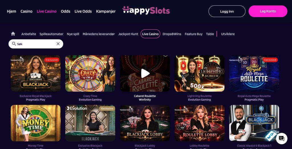 live casino happyslots