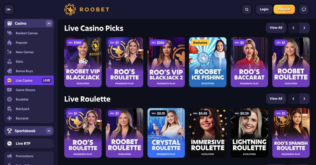 roobet live casino